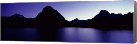 Framed Swiftcurrent Lake, Many Glacier, US Glacier National Park, Montana (Purple View) Print