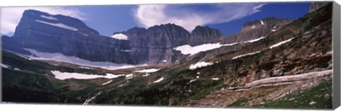 Framed Snow on mountain range, US Glacier National Park, Montana, USA Print