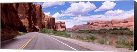 Framed Highway along rock formations, Utah State Route 279, Utah, USA Print