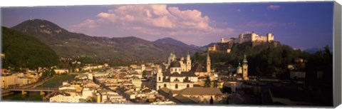 Framed High angle view of a city, Salzburg, Austria Print