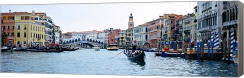 Framed Buildings at the waterfront, Rialto Bridge, Grand Canal, Venice, Veneto, Italy Print