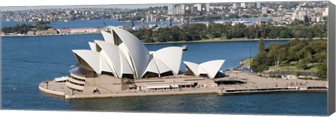 Framed Aerial view of Sydney Opera House, Sydney Harbor, Sydney, New South Wales, Australia Print