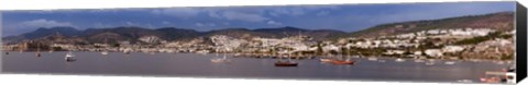 Framed Buildings at the waterfront, St Peter&#39;s Castle, Bodrum, Mugla Province, Aegean Region, Turkey Print