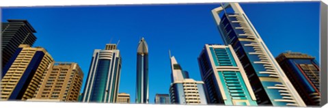 Framed Low angle view of buildings, Dubai, United Arab Emirates 2010 Print