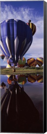 Framed Big Blue Balloon, Hot Air Balloon Rodeo, Steamboat Springs, Routt County, Colorado, USA Print