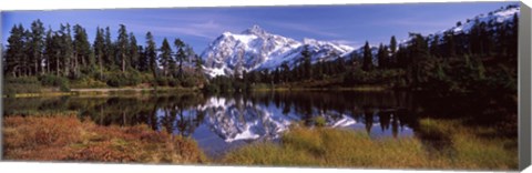 Framed Mt Shuksan, Picture Lake, North Cascades National Park, Washington State, USA Print