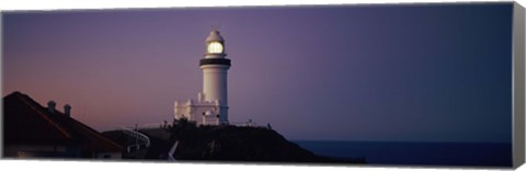 Framed Lighthouse at dusk, Broyn Bay Light House, New South Wales, Australia Print