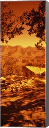 Framed Mountain range, Mather Point, Grand Canyon National Park, Arizona Print