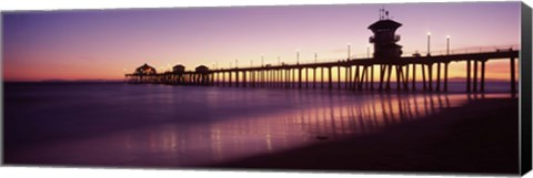 Framed Pier in the sea, Huntington Beach Pier, Huntington Beach, Orange County, California Print