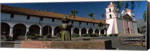 Framed Fountain at a church, Mission Santa Barbara, Santa Barbara, California, USA Print