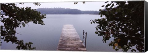 Framed Pier over a lake, Forggensee Lake, Oberallgau, Allgau, Bavaria, Germany Print