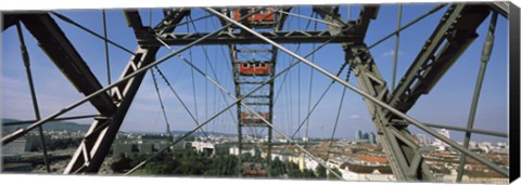Framed Ferris wheel frame, Prater Park, Vienna, Austria Print