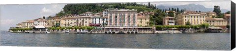 Framed Buildings at the waterfront, Lake Como, Bellagio, Como, Lombardy, Italy Print