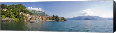 Framed Town at the lakeside, Lake Como, Como, Lombardy, Italy Print