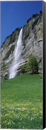 Framed Murrenbach Falls, Lauterbrunnen Valley, Berne Canton, Switzerland Print