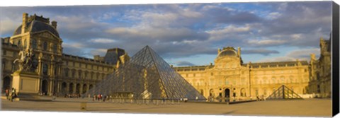 Framed Pyramid structure, Louvre Museum, Paris, France Print