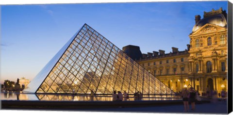 Framed Pyramid in front of the Louvre Museum, Paris, France Print