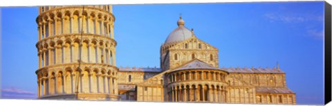 Framed Tower with a cathedral, Pisa Cathedral, Leaning Tower Of Pisa, Piazza Dei Miracoli, Pisa, Tuscany, Italy Print