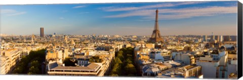 Framed Cityscape with Eiffel Tower in background, Paris, Ile-de-France, France Print