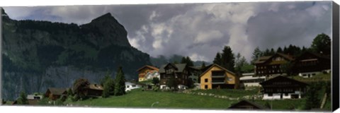Framed Buildings in a village, Engelberg, Obwalden Canton, Switzerland Print