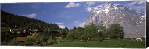 Framed Mt Wetterhorn, Grindelwald, Bernese Oberland, Berne Canton, Switzerland Print