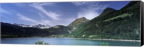 Framed Mountains at the lakeside, Lungerersee, Lungern, Obwalden Canton, Switzerland Print