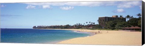 Framed Condominium on the beach, Maui, Hawaii, USA Print