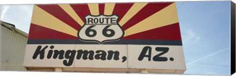 Framed Low angle view of a road sign, Route 66, Kingman, Mohave County, Arizona, USA Print