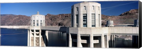 Framed Dam on a river, Hoover Dam, Colorado River, Arizona-Nevada, USA Print