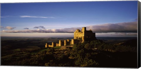 Framed Castle on a hill, Loarre Castle, Huesca, Aragon, Spain Print