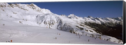 Framed Tourists in a ski resort, Sankt Anton am Arlberg, Tyrol, Austria Print