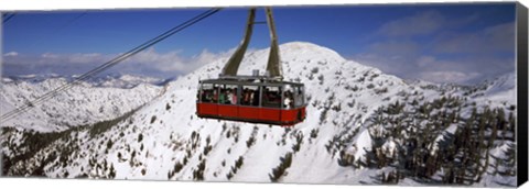 Framed Overhead cable car in a ski resort, Snowbird Ski Resort, Utah Print