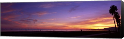 Framed Sunset over the ocean, Santa Barbara, California, USA Print