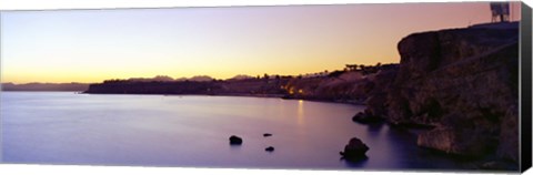 Framed Coastal city at dusk, Ras Um Sid, Sharm al-Sheikh, Sinai Peninsula, Egypt Print