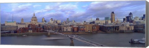 Framed Bridge across a river, London Millennium Footbridge, St. Paul&#39;s Cathedral, London, England 2008 Print