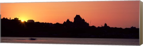 Framed City at sunset, Chateau Frontenac Hotel, Quebec City, Quebec, Canada Print