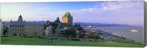 Framed Grand hotel in a city, Chateau Frontenac Hotel, Quebec City, Quebec, Canada Print