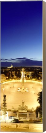 Framed Town square with St. Peter&#39;s Basilica in the background, Piazza del Popolo, Rome, Italyy (vertical) Print