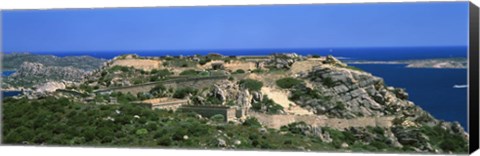 Framed Island in the sea, Capo D&#39;Orso, Sardinia, Italy Print