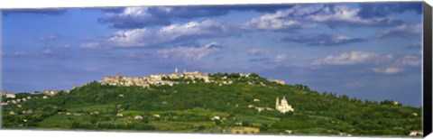 Framed Town on a hill, Montepulciano, Val di Chiana, Siena Province, Tuscany, Italy Print