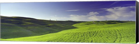 Framed Clouds over landscape, Val D&#39;Orcia, Siena Province, Tuscany, Italy Print