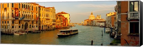 Framed Vaporetto water taxi in a canal, Grand Canal, Venice, Veneto, Italy Print