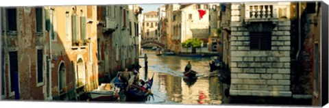 Framed Boats in a canal, Castello, Venice, Veneto, Italy Print