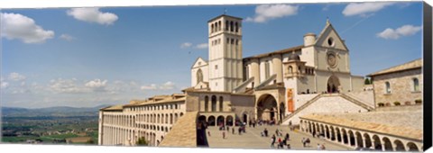 Framed Tourists at a church, Basilica of San Francisco, Assisi, Perugia Province, Umbria, Italy Print