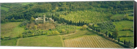 Framed Aerial view of a hotel, Hotel La Badia Di Orvieto, Orvieto, Umbria, Italy Print