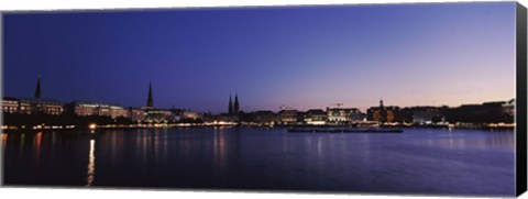 Framed Buildings at the waterfront, Alster Lake, Hamburg, Germany Print