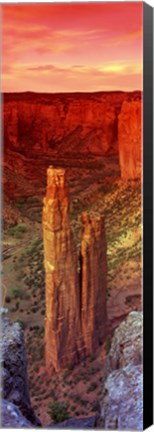 Framed Rock formations in a desert, Spider Rock, Canyon de Chelly National Monument, Arizona Print