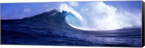 Framed Big Ocean Wave, Maui, Hawaii, USA Print