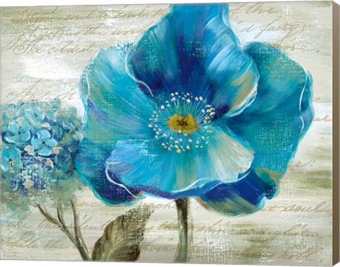 Framed Blue Poppy Poem II Print