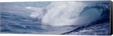 Framed Wave Crashing in a Dark Blue Sea Print